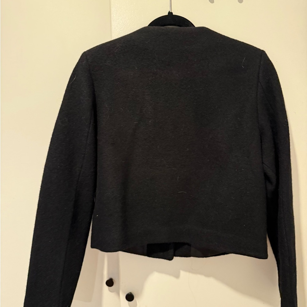 Quince Black Cropped Jacket with Gold Buttons 100% Merino wool - Picture 7 of 7